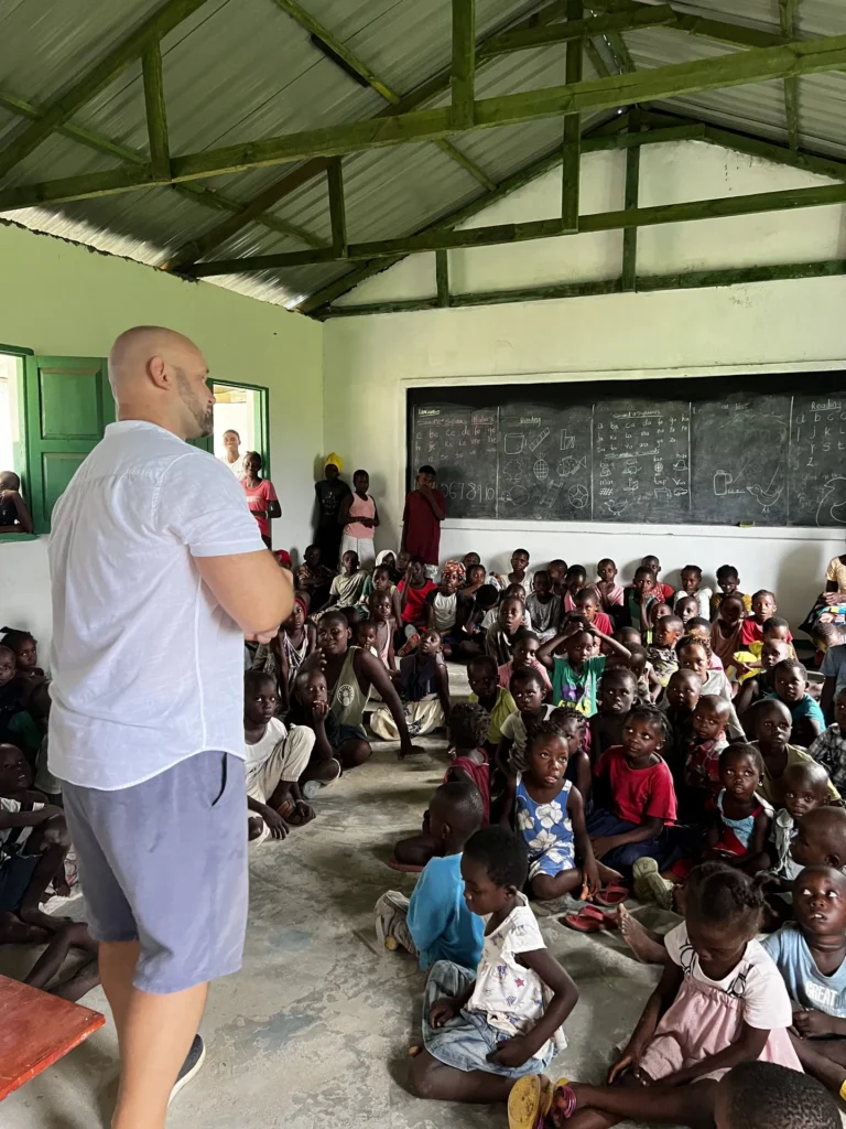 A Bible lesson for children during camp