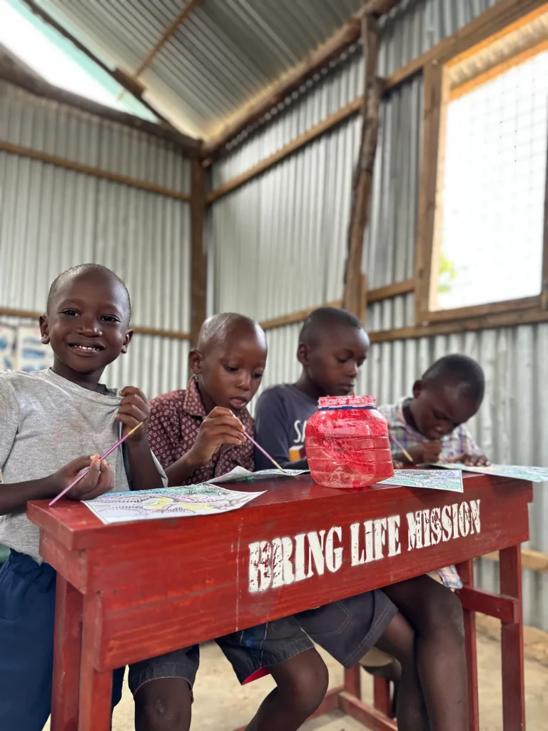 Mwangaza Bring Life Academy students taking part in a creative activity