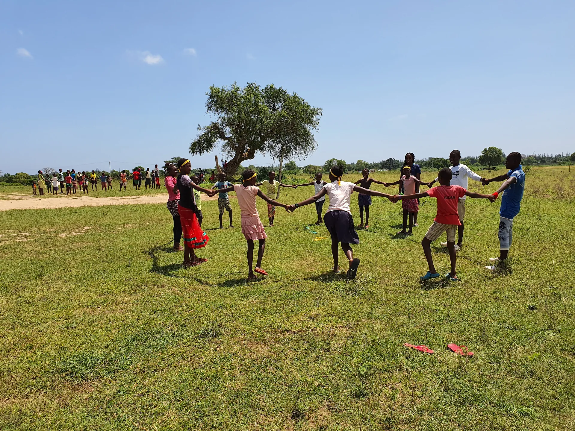 Children enjoy games and friendship during camp