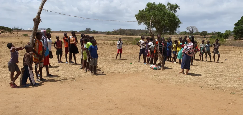 An active game at a children’s camp