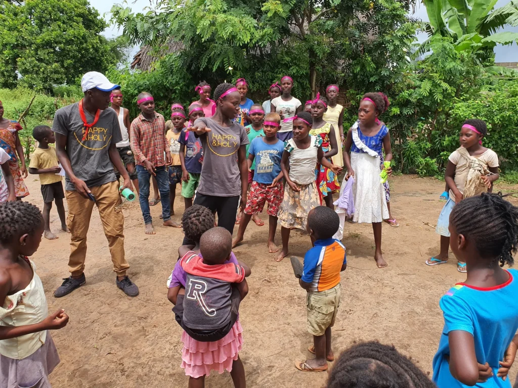Children gather for a Bring Life Mission program