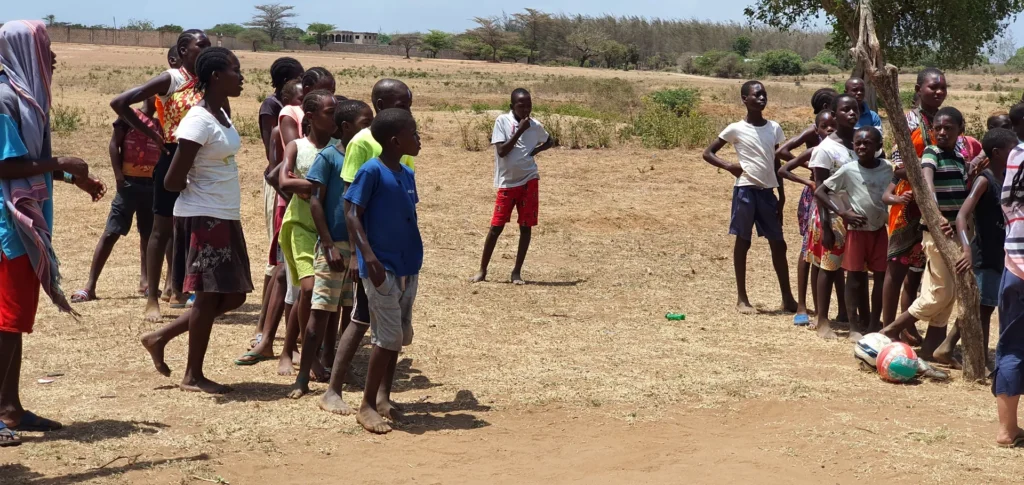 A joyful relay race for children