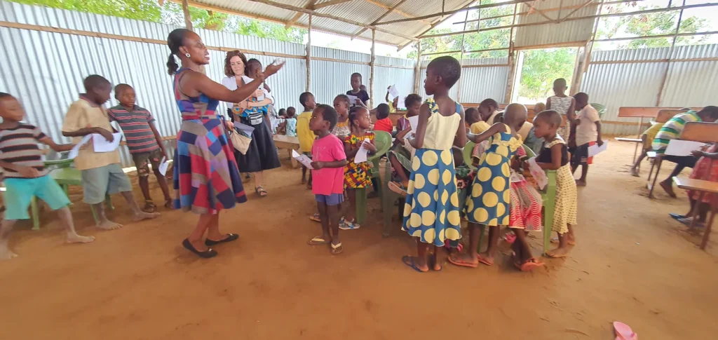 Songs and dancing during a children’s celebration