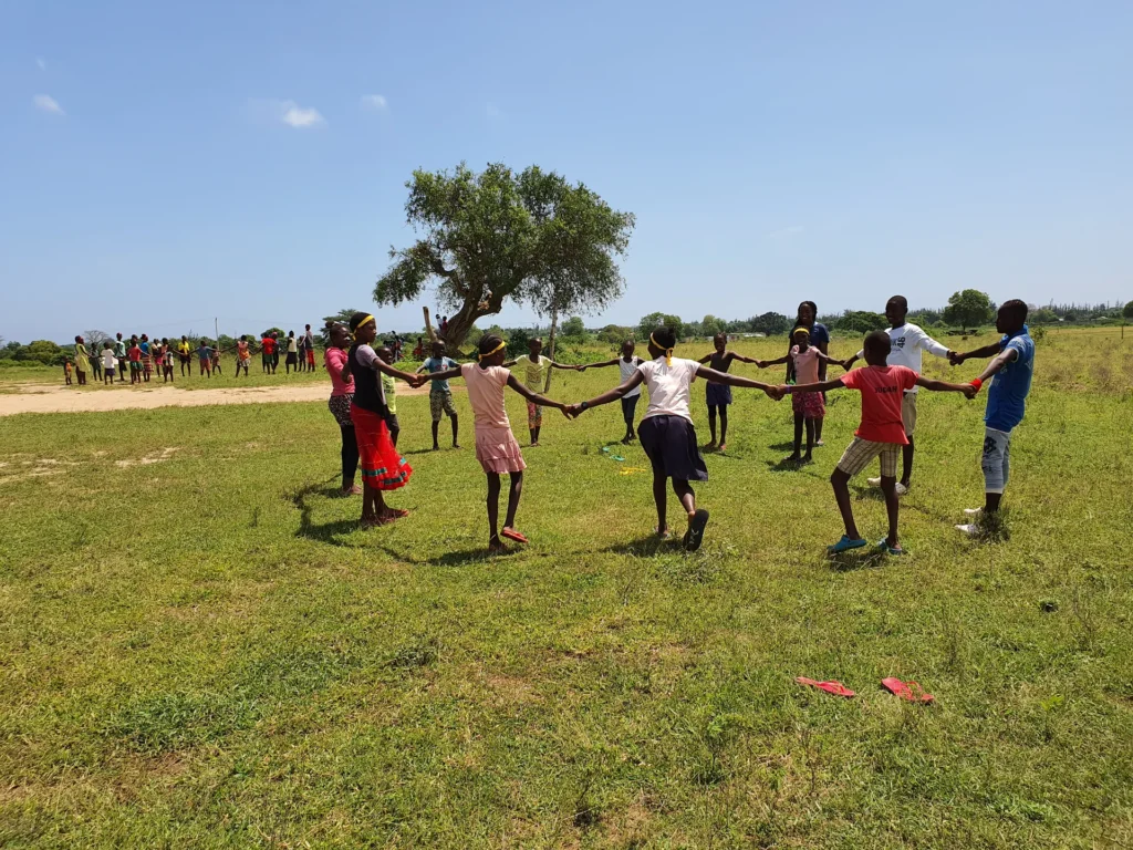 Sports activities during a Christian kids camp