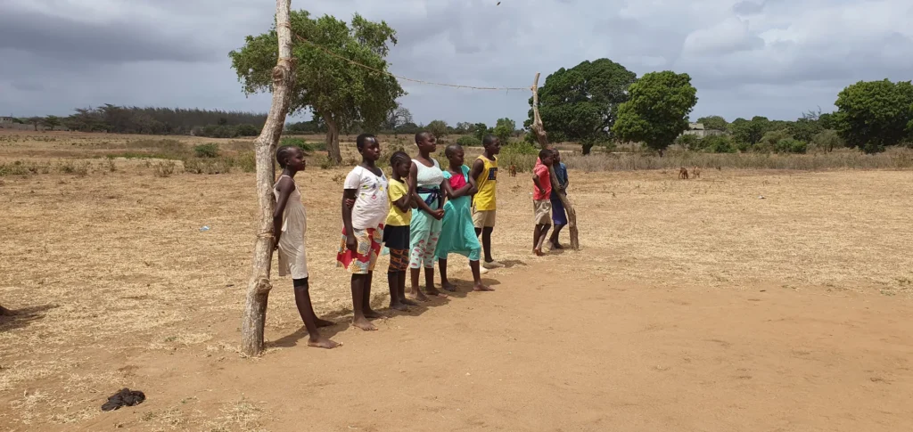 A group of children during the camp program