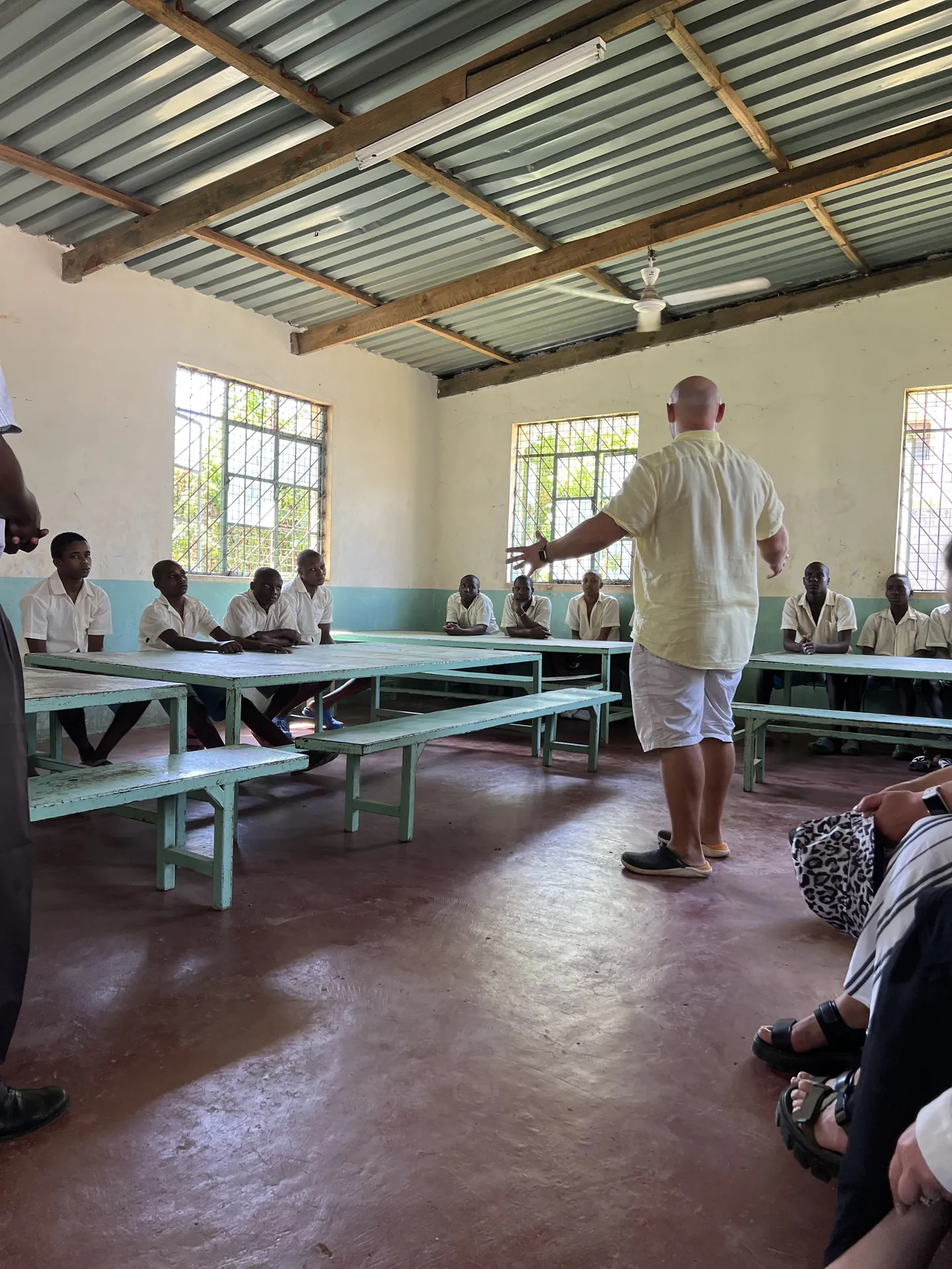 Conversation with teenagers at a correctional facility
