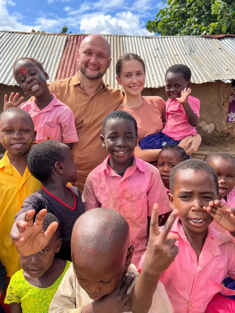 Bring Life Mission team with children in Kenya