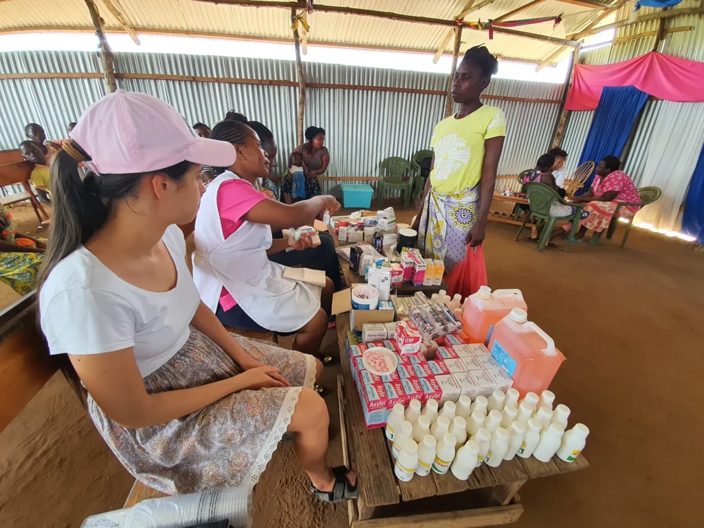 Medicine is distributed during medical outreach in Kenya