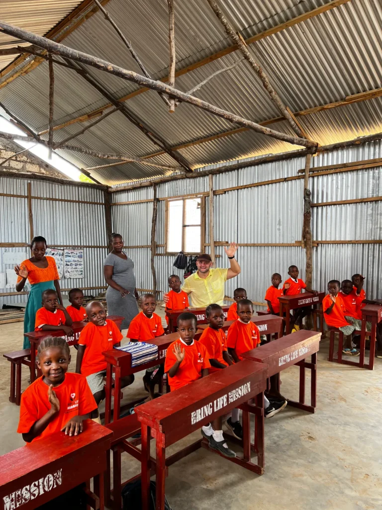 A lesson in one of the school classrooms