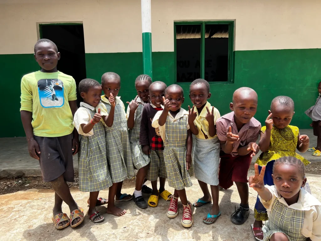 A younger group of school students