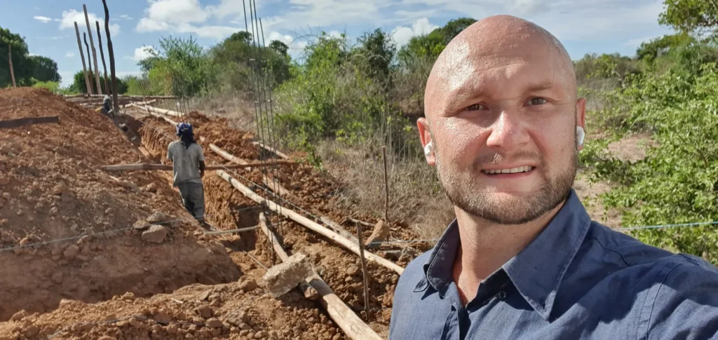 Preparing the land for school construction in 2021