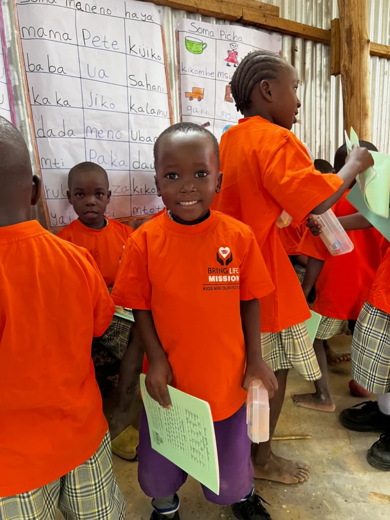 Younger students at the Bring Life Mission school