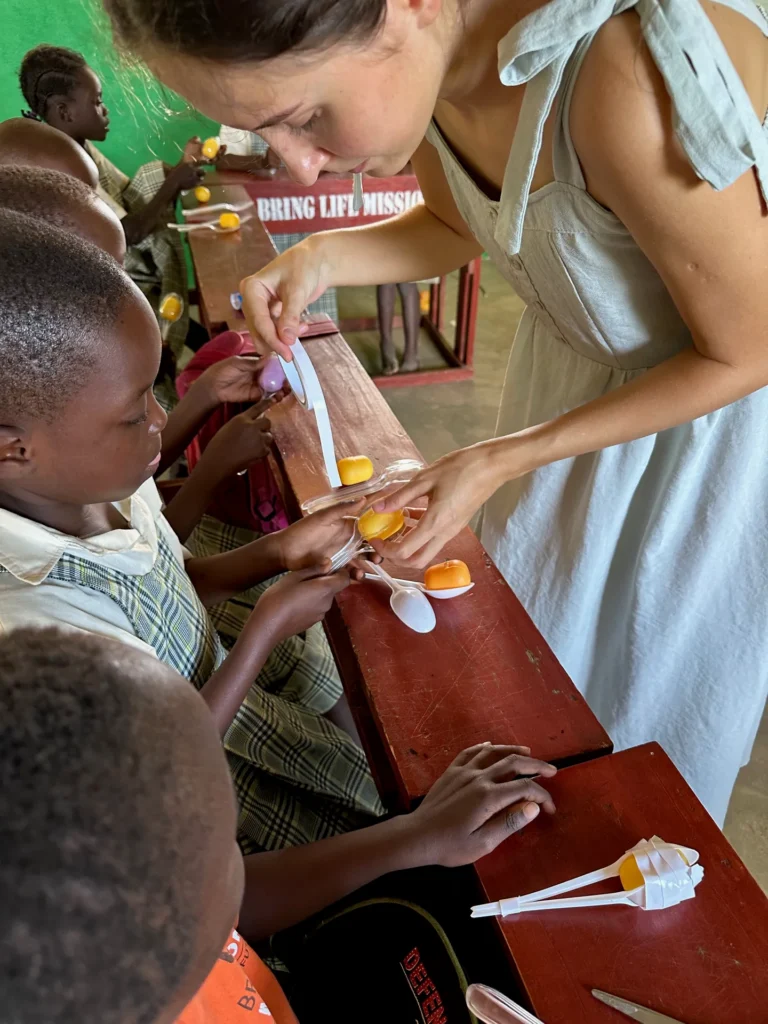 Children at an art class in Kenya