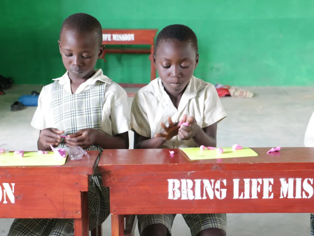 Children learning at the Mwangaza school