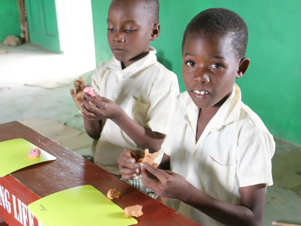 An art class at Mwangaza School