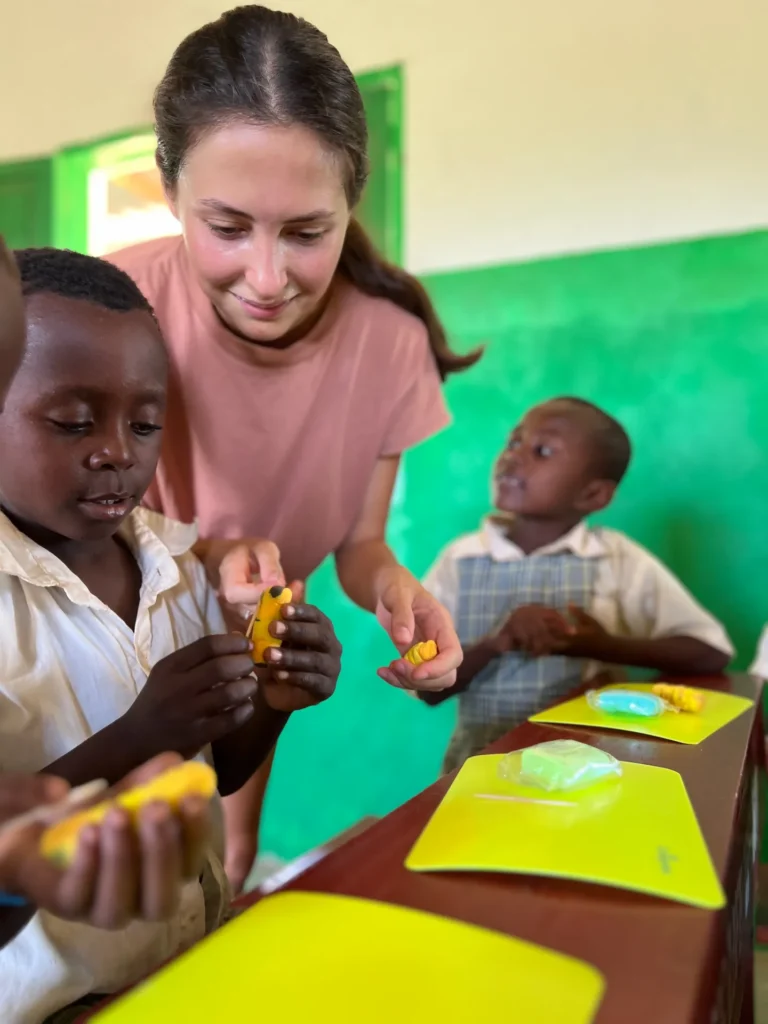 Children with their crafts