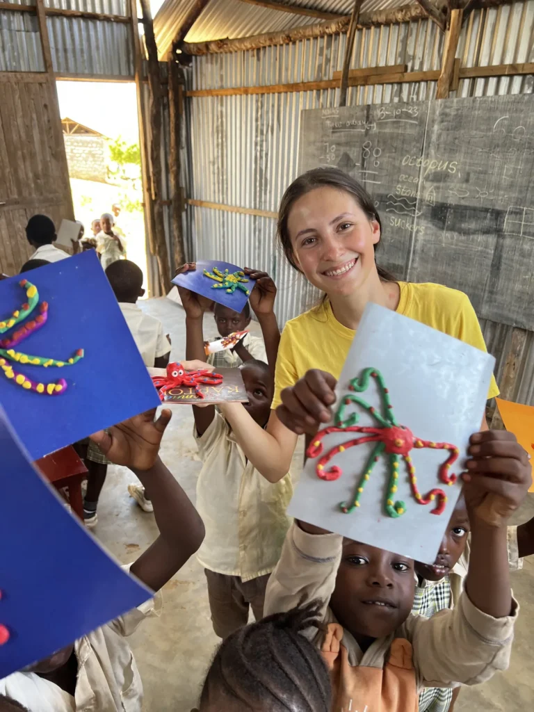 Children with their crafts