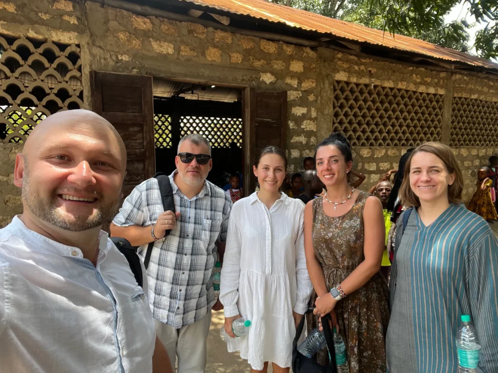 The Bring Life Mission team by a church building before a joint service