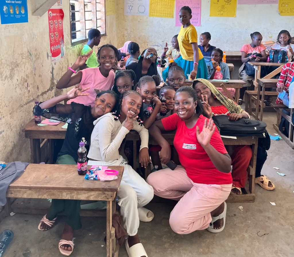 A group of girls at a training on purity and dignity