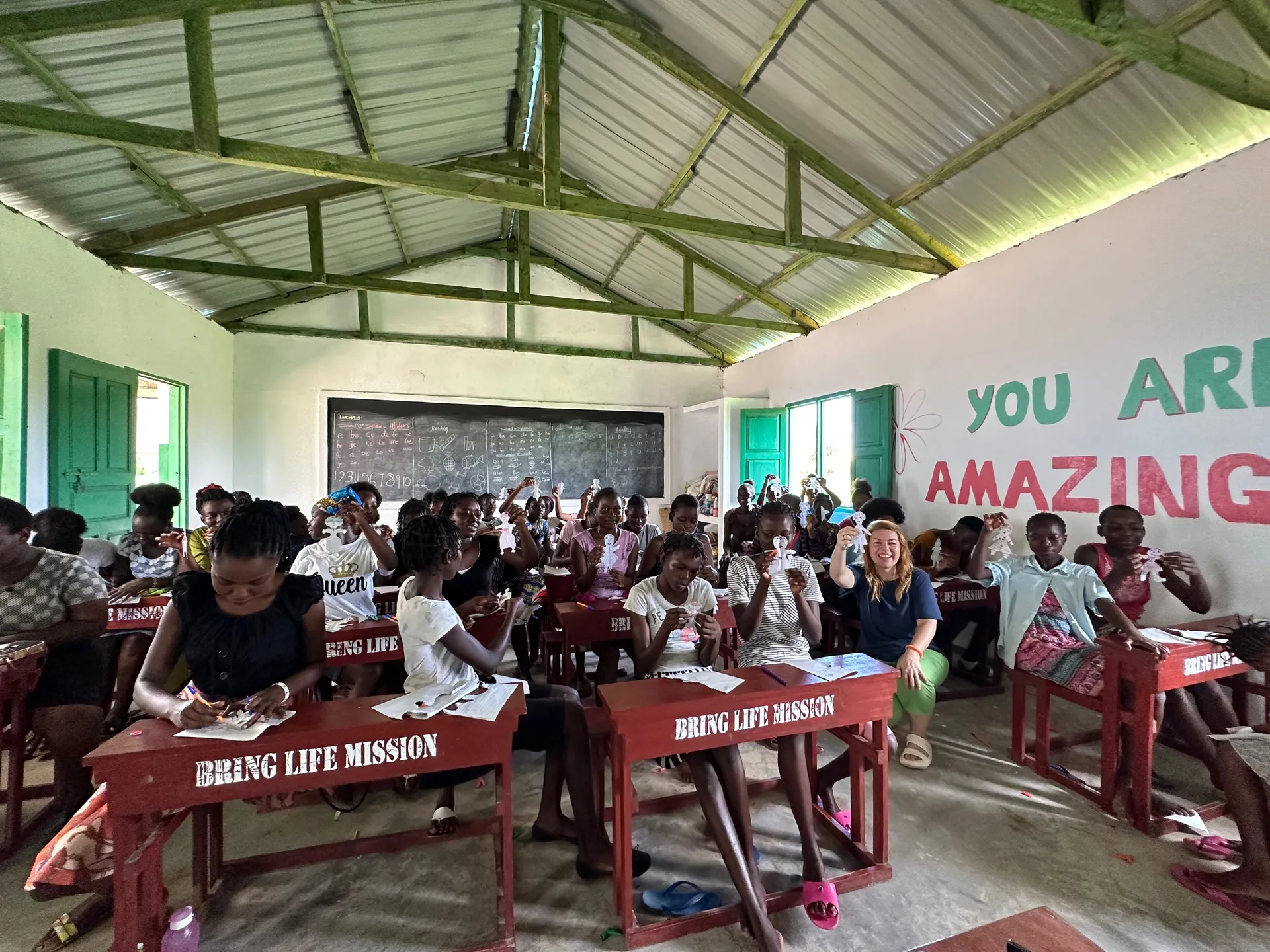 Teenagers listening at a seminar about faith and values