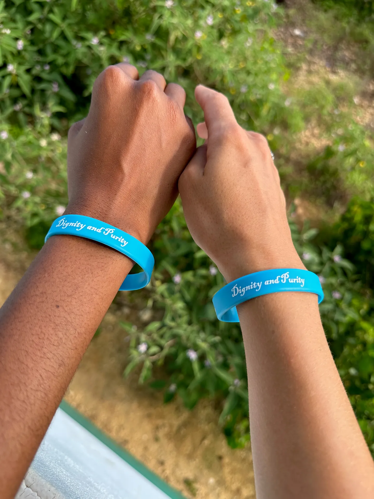 Participant bracelets at a youth training