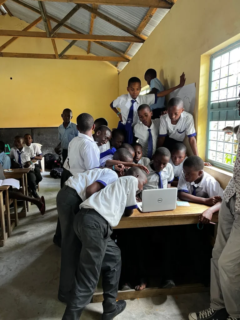 A small group of teenagers at a youth training