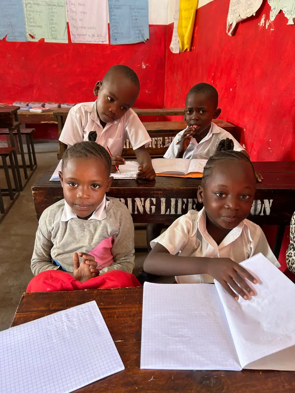 Children and teachers during school activities and games in Furunzi